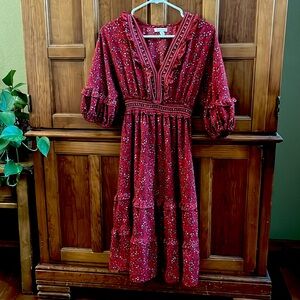 Maxstudio Small red floral dress.